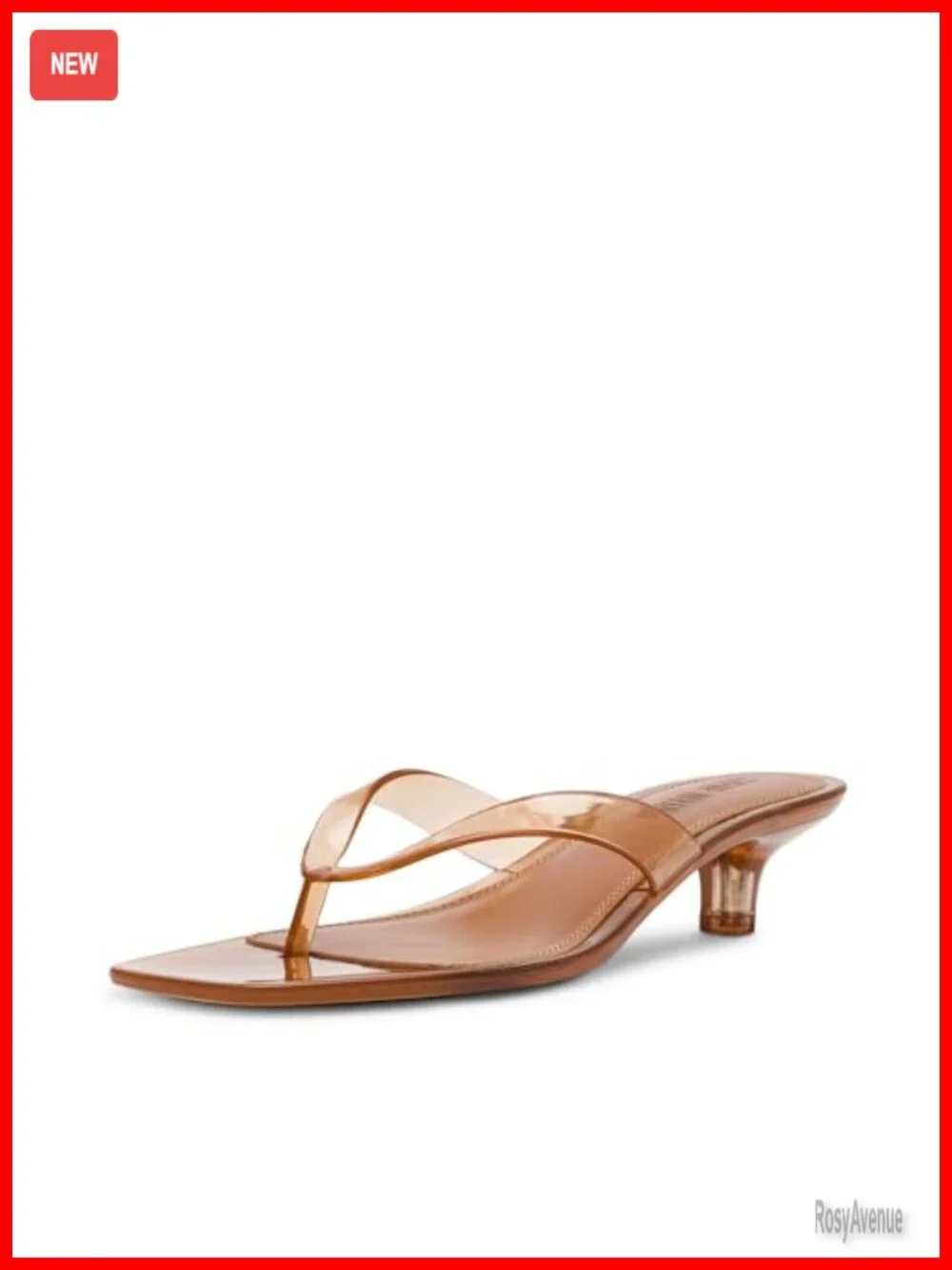 Heeled Sandal with Square Toe and Kitten Heel